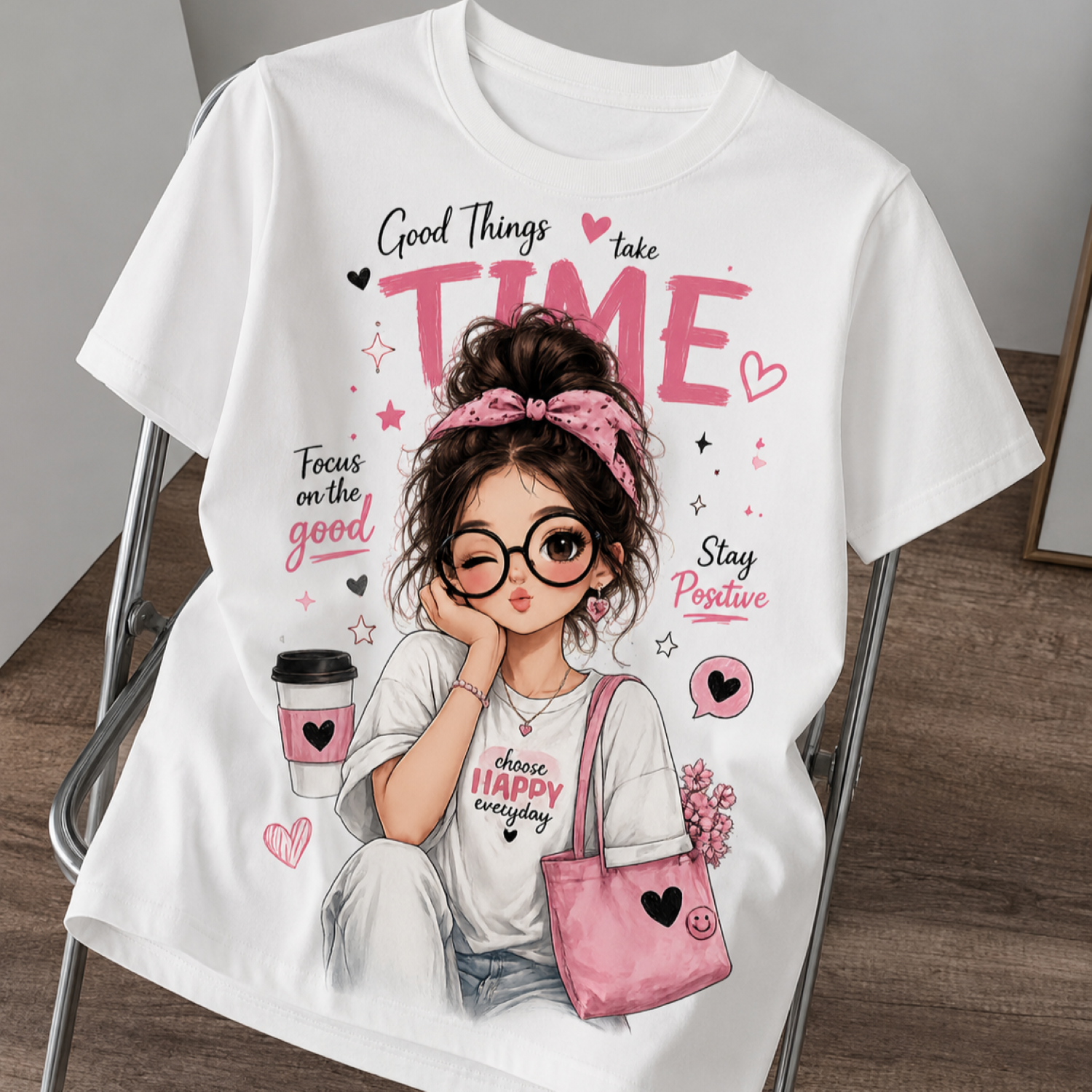 Playera Blanca "Good Things Take Time" | Keyzam