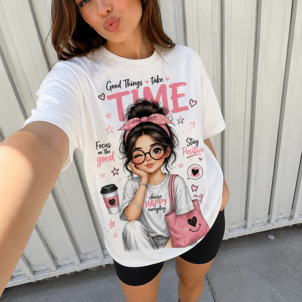 Playera Blanca "Good Things Take Time" | Keyzam