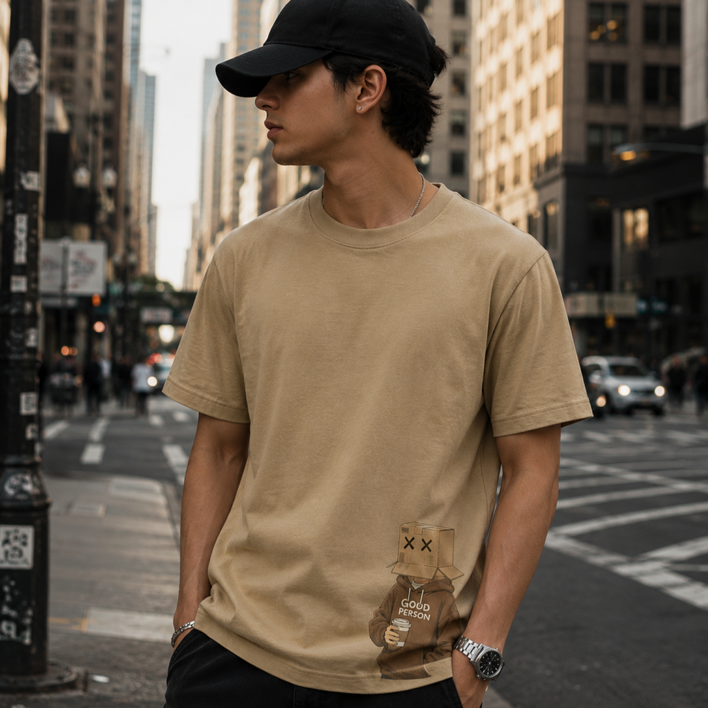 Playera Caqui "Good Person" | Keyzam