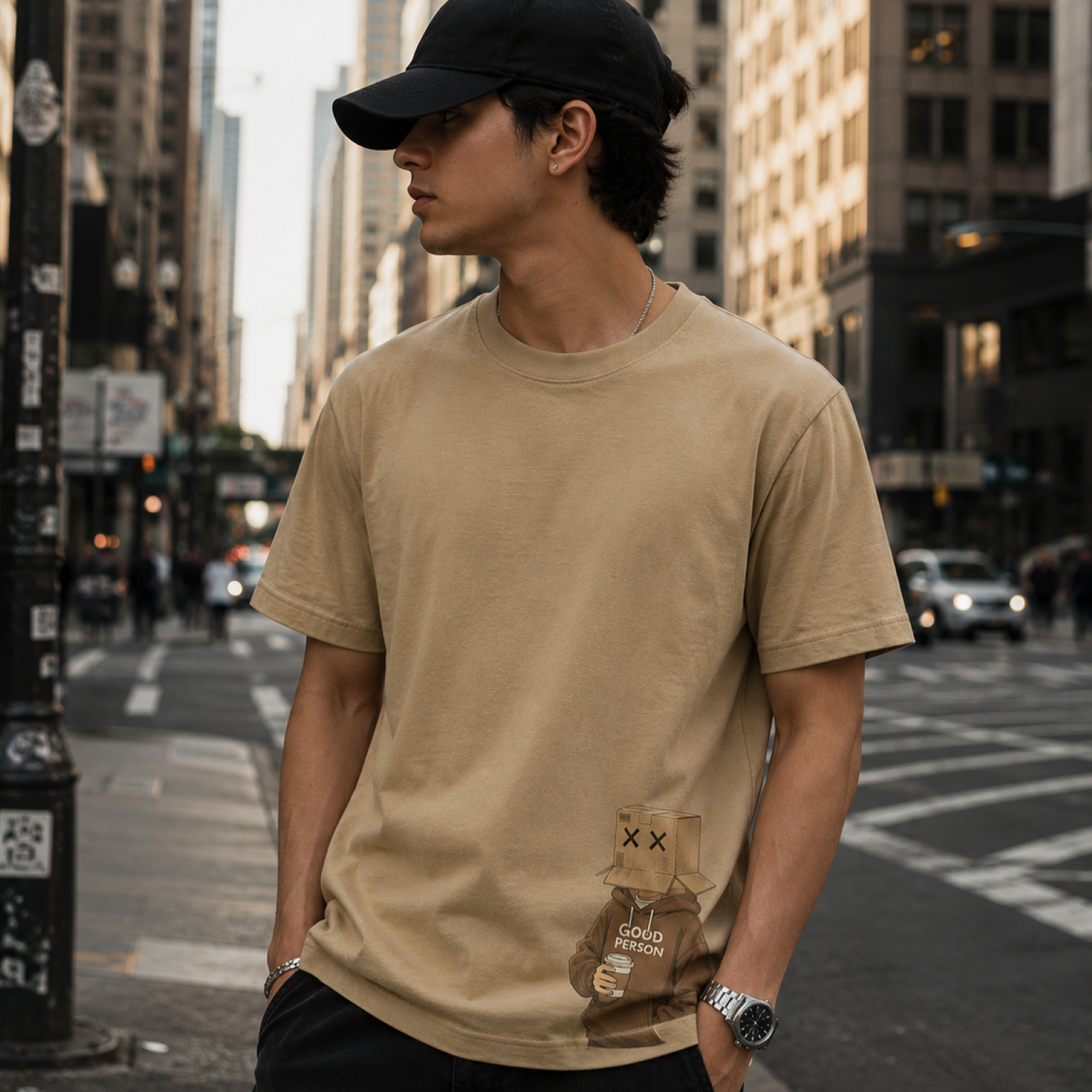 Playera Caqui "Good Person" | Keyzam