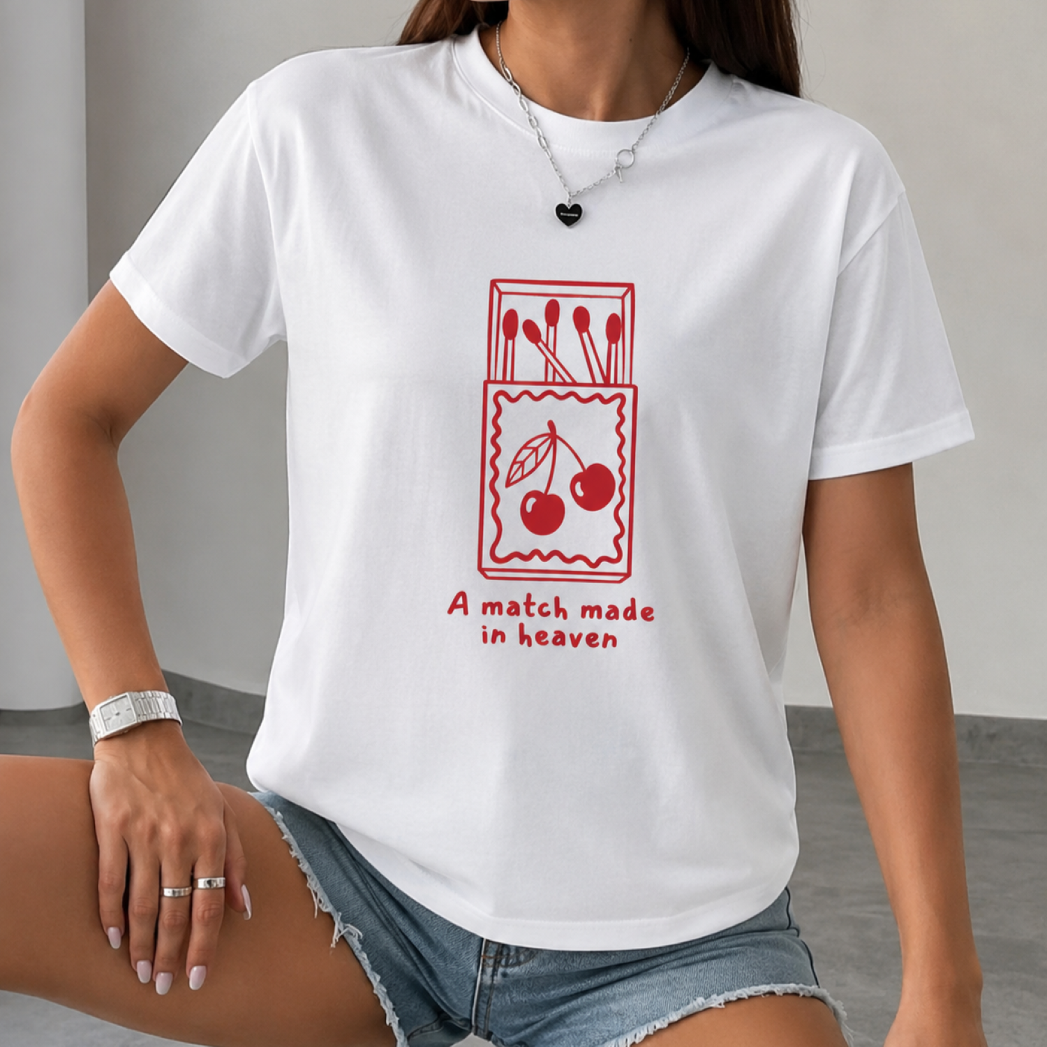 Playera Blanca "A Match Made in Heaven" | Keyzam