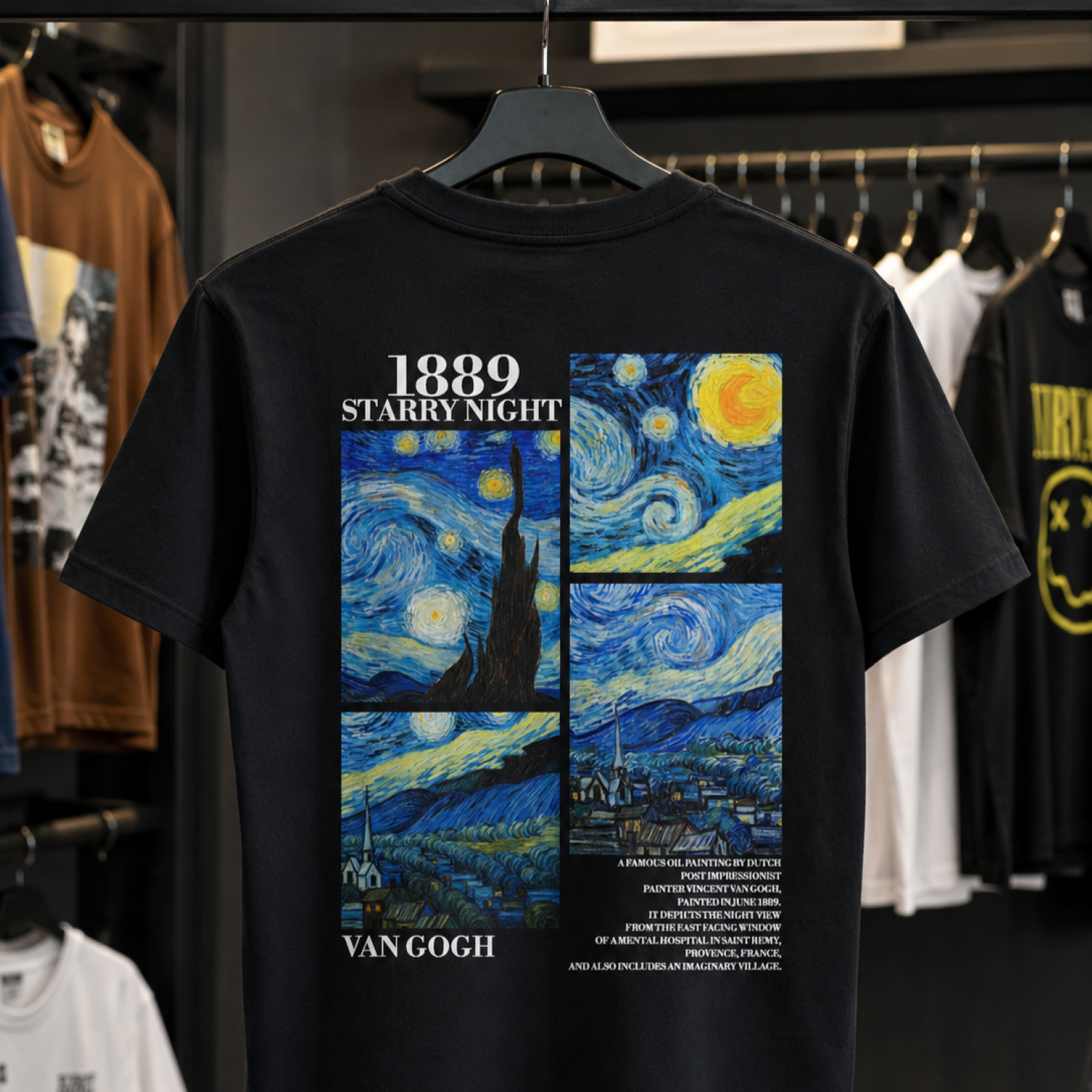 Playera Negra Van Gogh | Keyzam