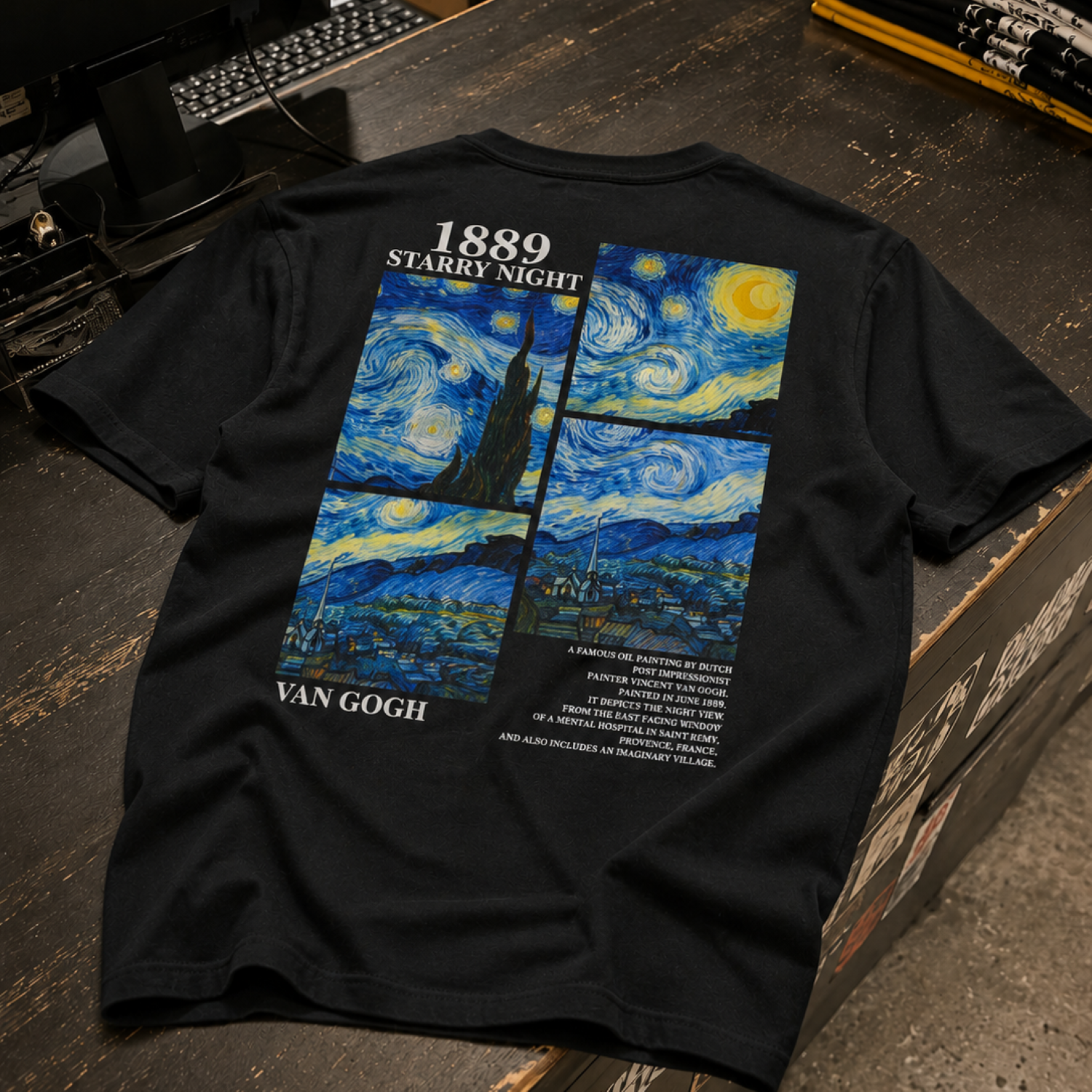 Playera Negra Van Gogh | Keyzam