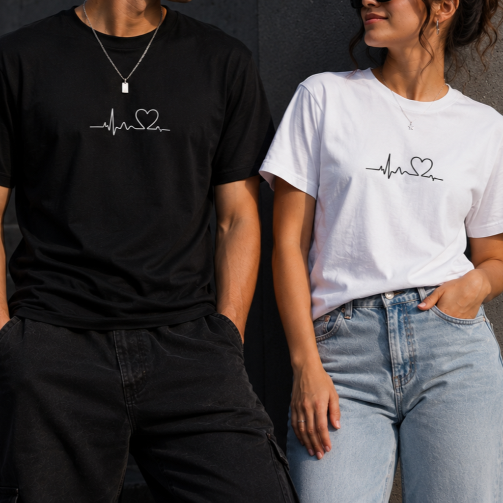 Playeras para Pareja "Heartbeat Love" | KEYZAM