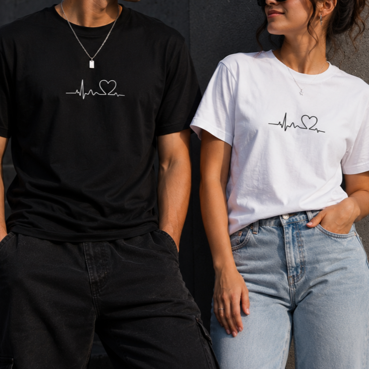 Playeras para Pareja "Heartbeat Love" | KEYZAM