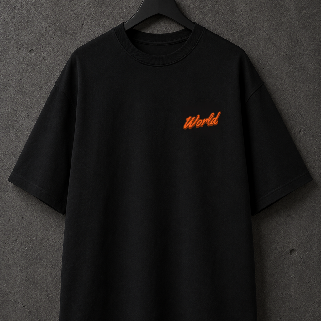 Playera Oversize UTOPIa World Negra - KEYZAM