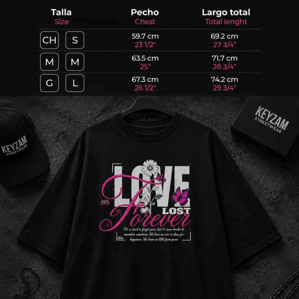 Playera Oversize Love Forever Negra – KEYZAM