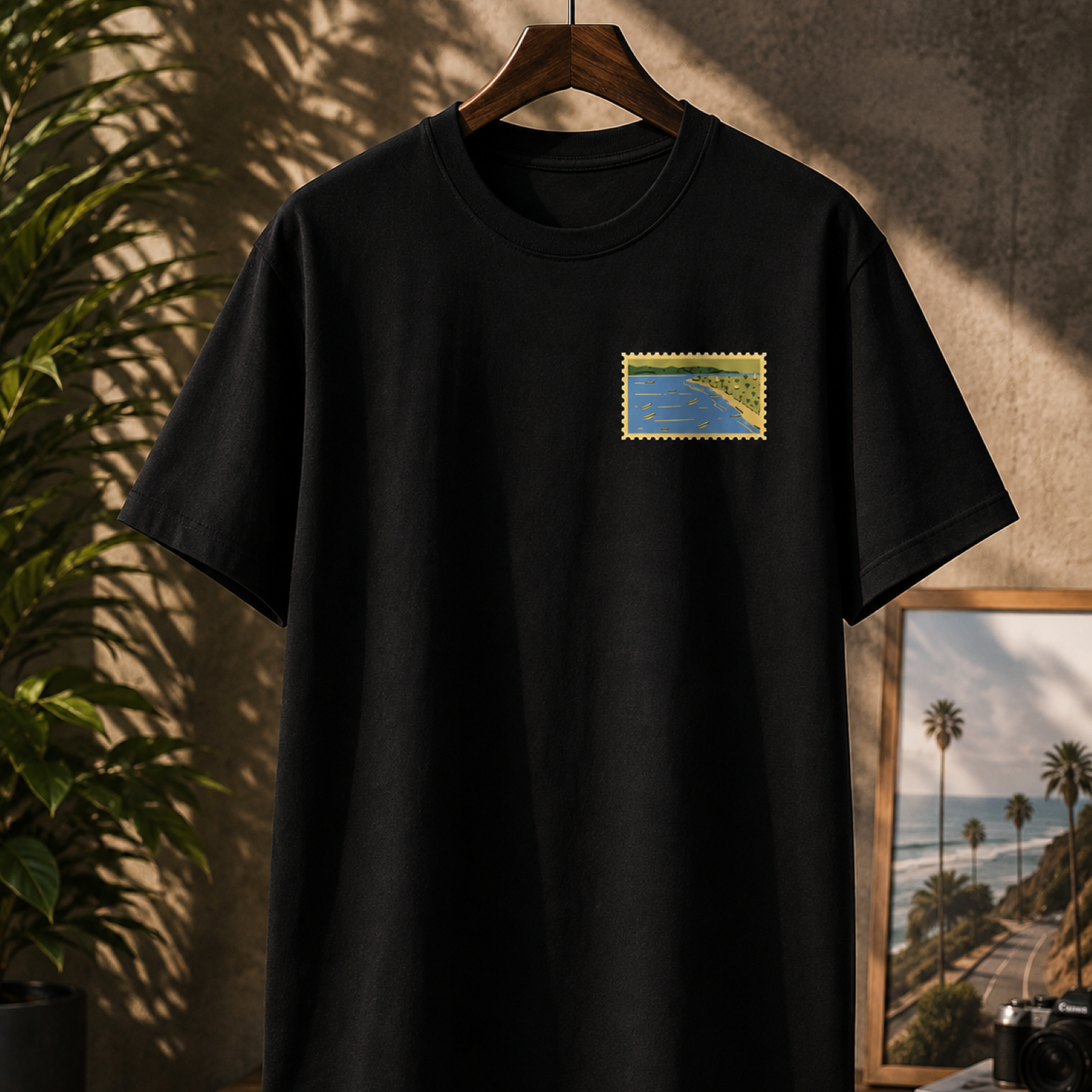 Playera Negra "Coastal Stamp" – KEYZAM