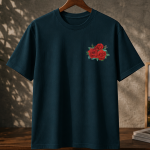 Playera Color Petróleo – Rosas Rojas - KEYZAM