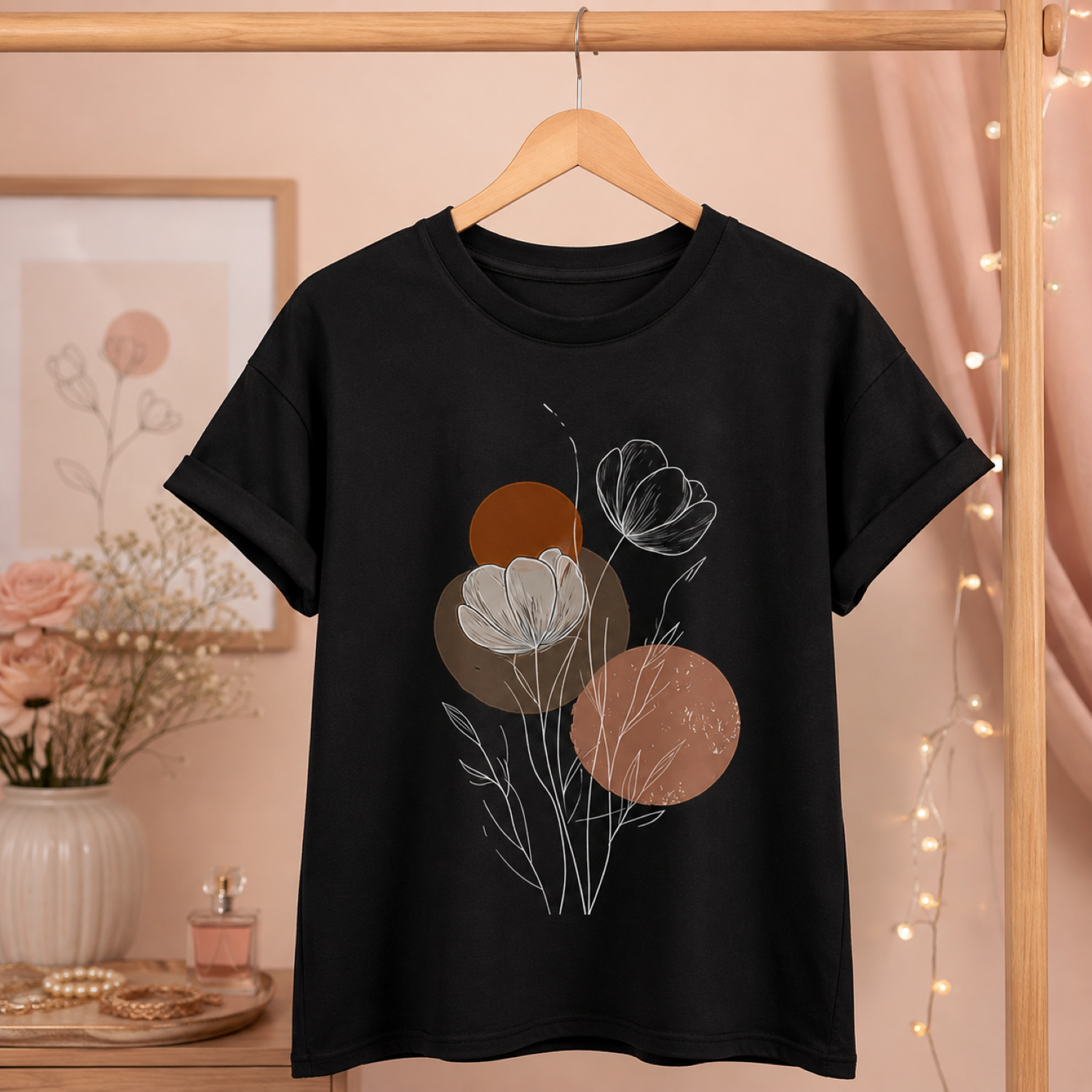 Playera Blanca "Floral Minimalista" – KEYZAM