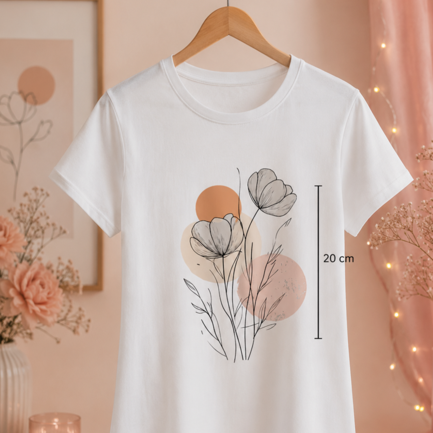 Playera Blanca "Floral Minimalista" – KEYZAM