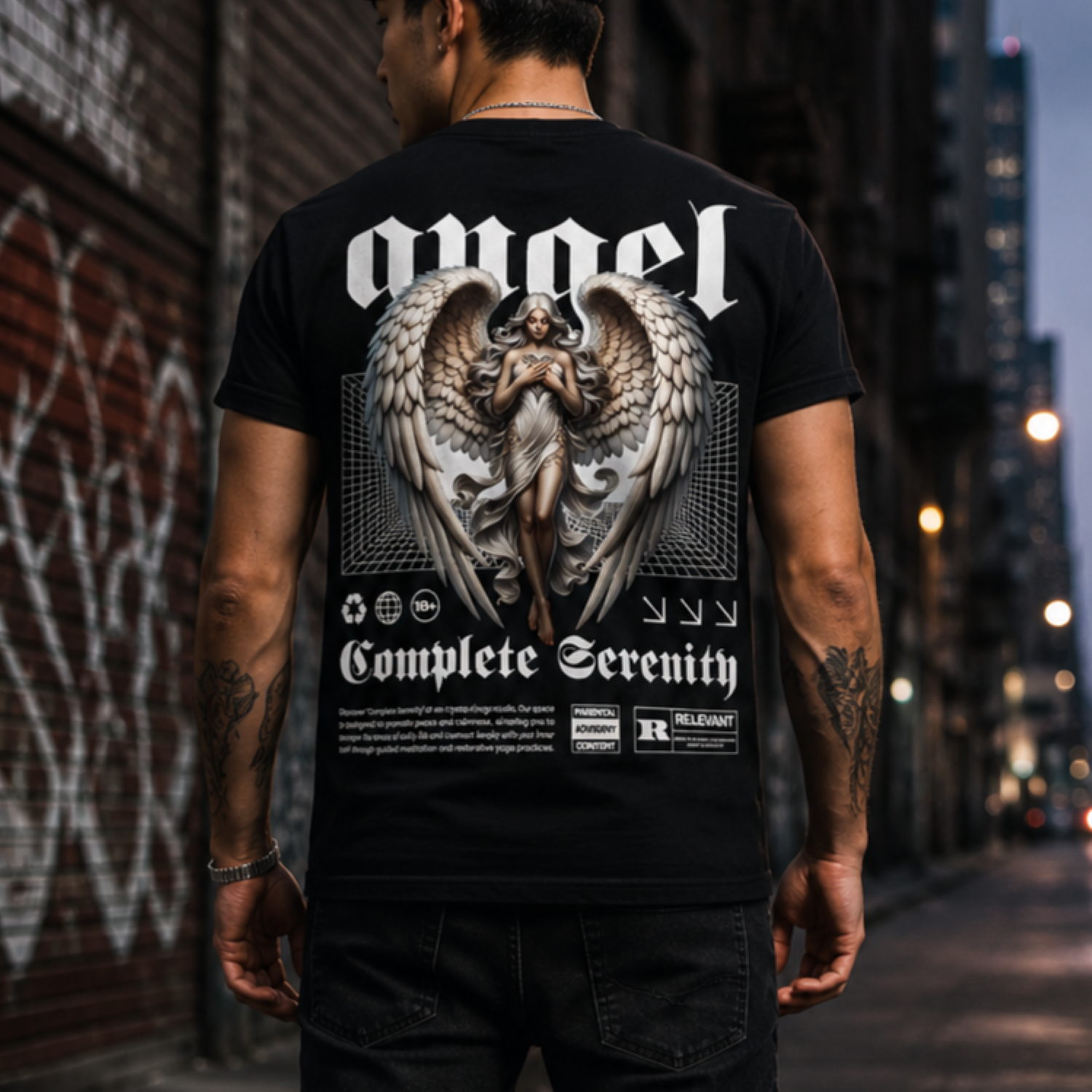 Playera Angel Complete Serenity – Negra | KEYZAM
