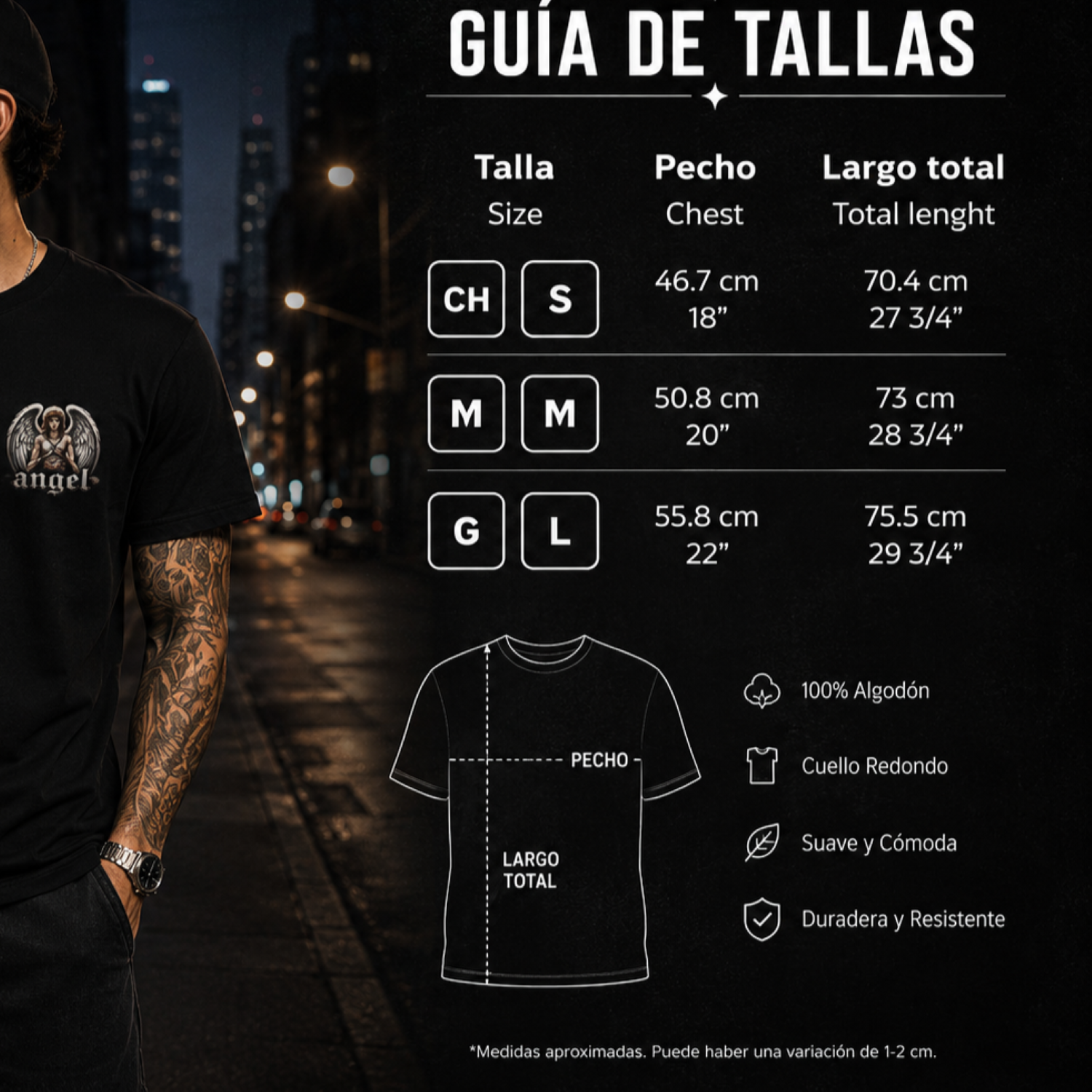 Playera Angel Complete Serenity – Negra | KEYZAM