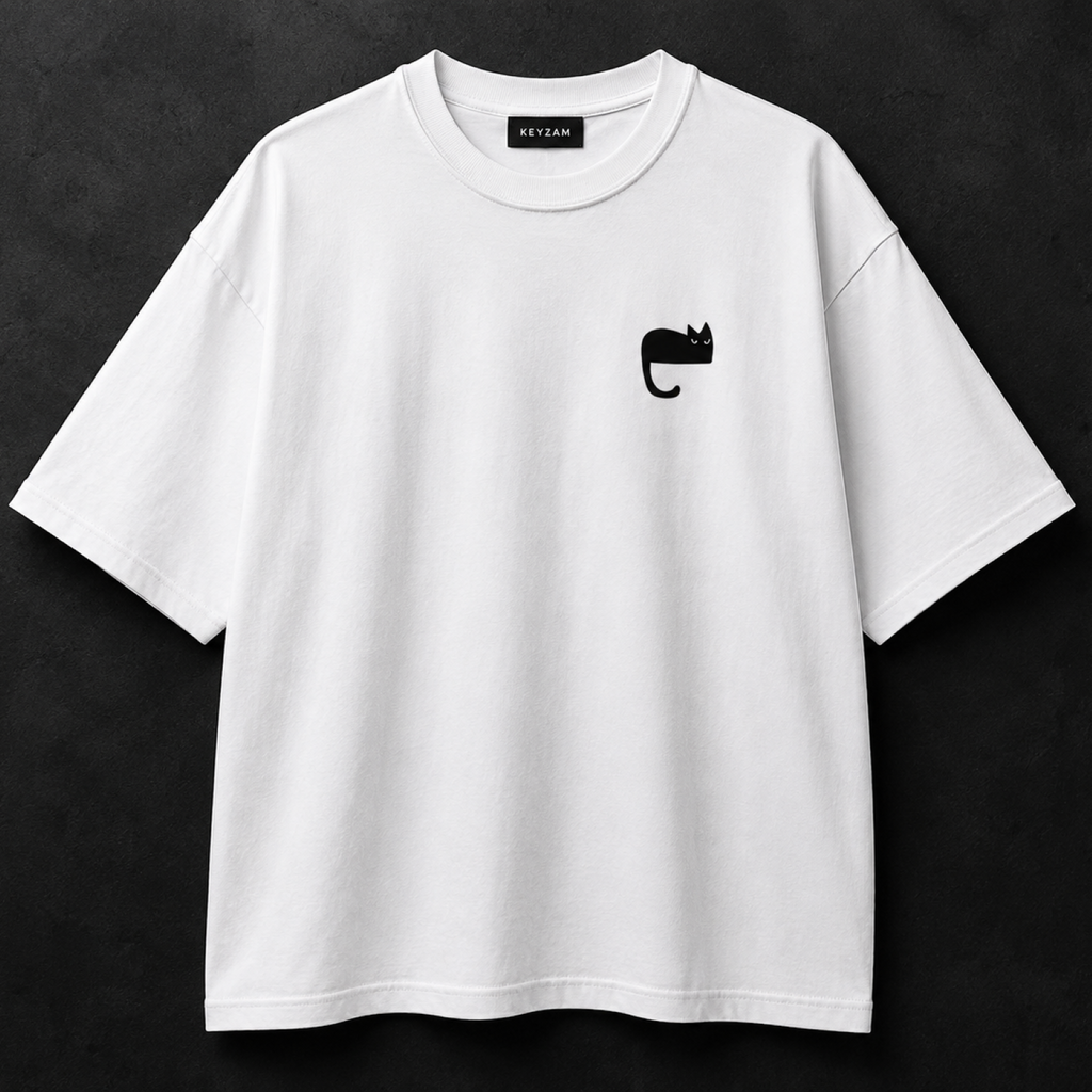 Playera Oversize Premium Midnight Cat – KEYZAM